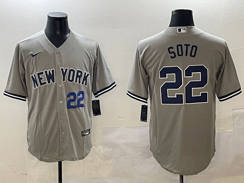 Men New York Yankees #22 Soto Grey Game 2025 Nike MLB Jersey style 3->new york yankees->MLB Jersey